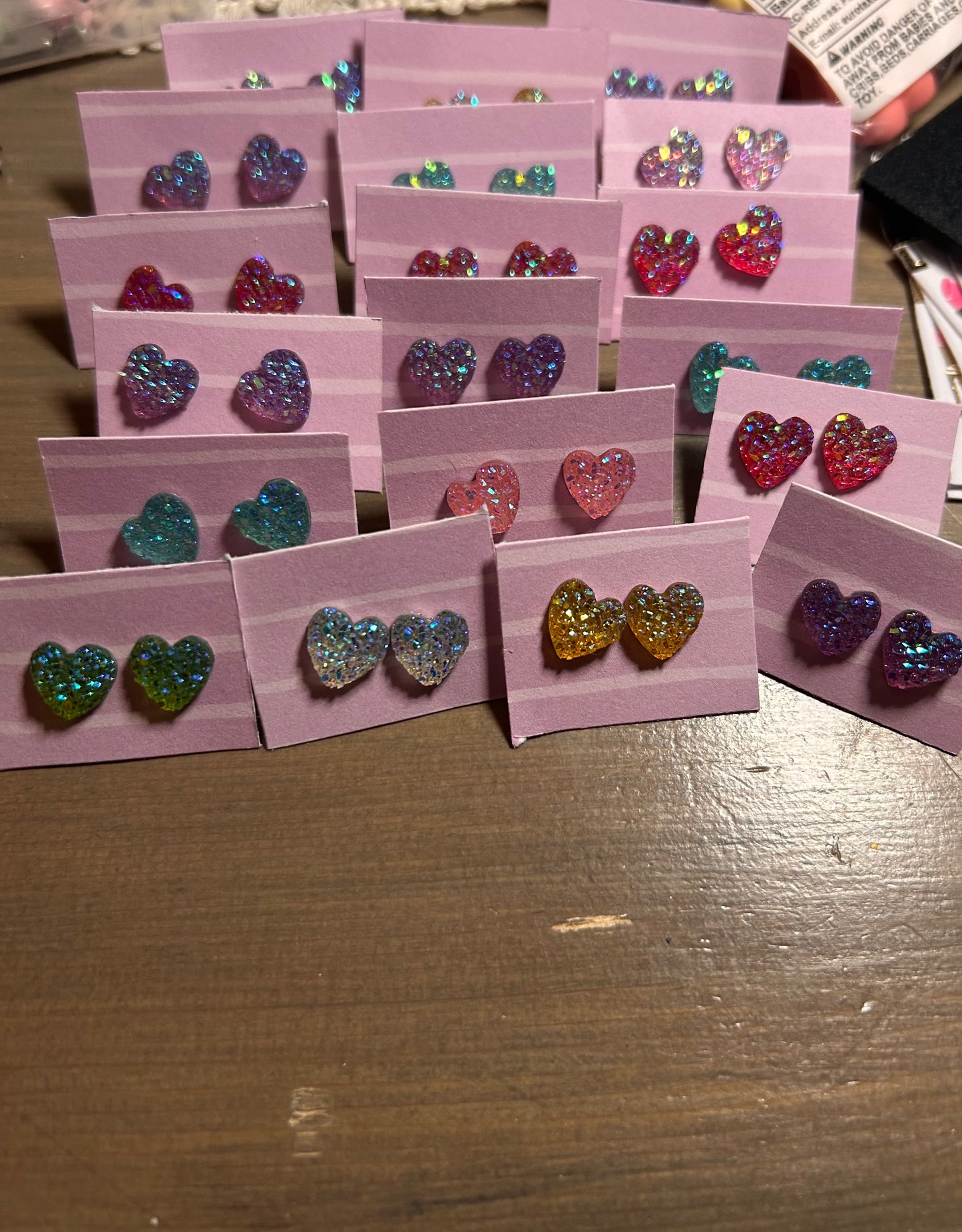 Druzy Heart Earrings