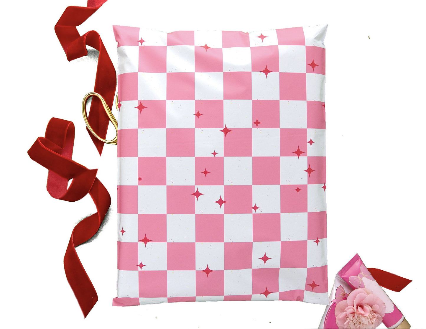 Pink Check 10x13 Polymailer