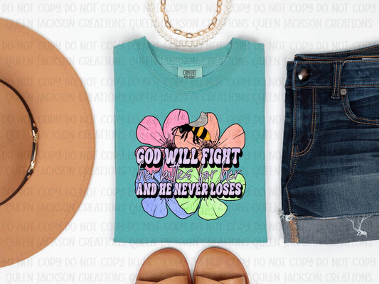 God will fight her battles for her - comfort color