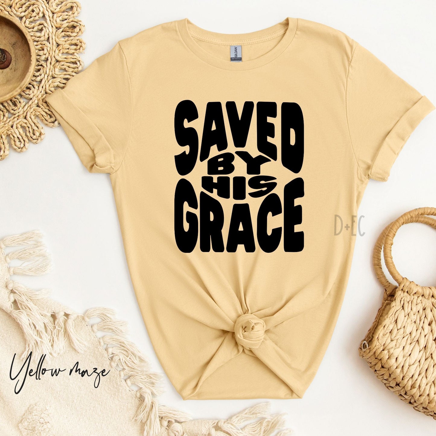 Saved by His Grace-Black Font