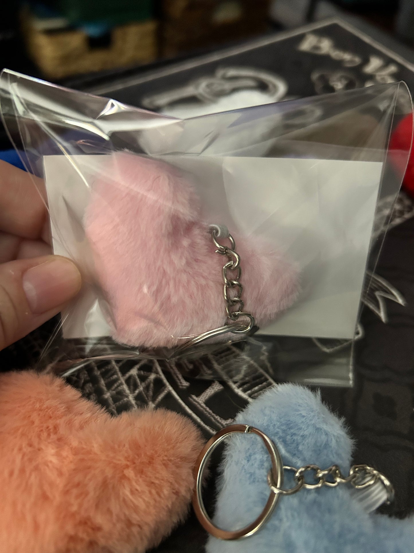 Fuzzy Heart Keychain