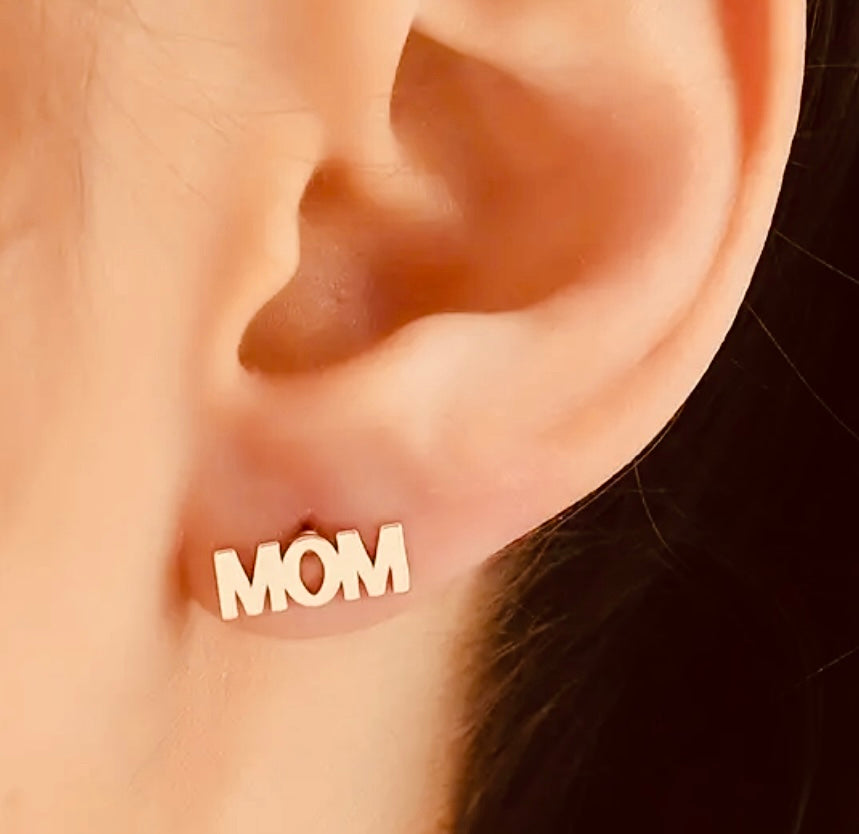 Mom Earrings Gold