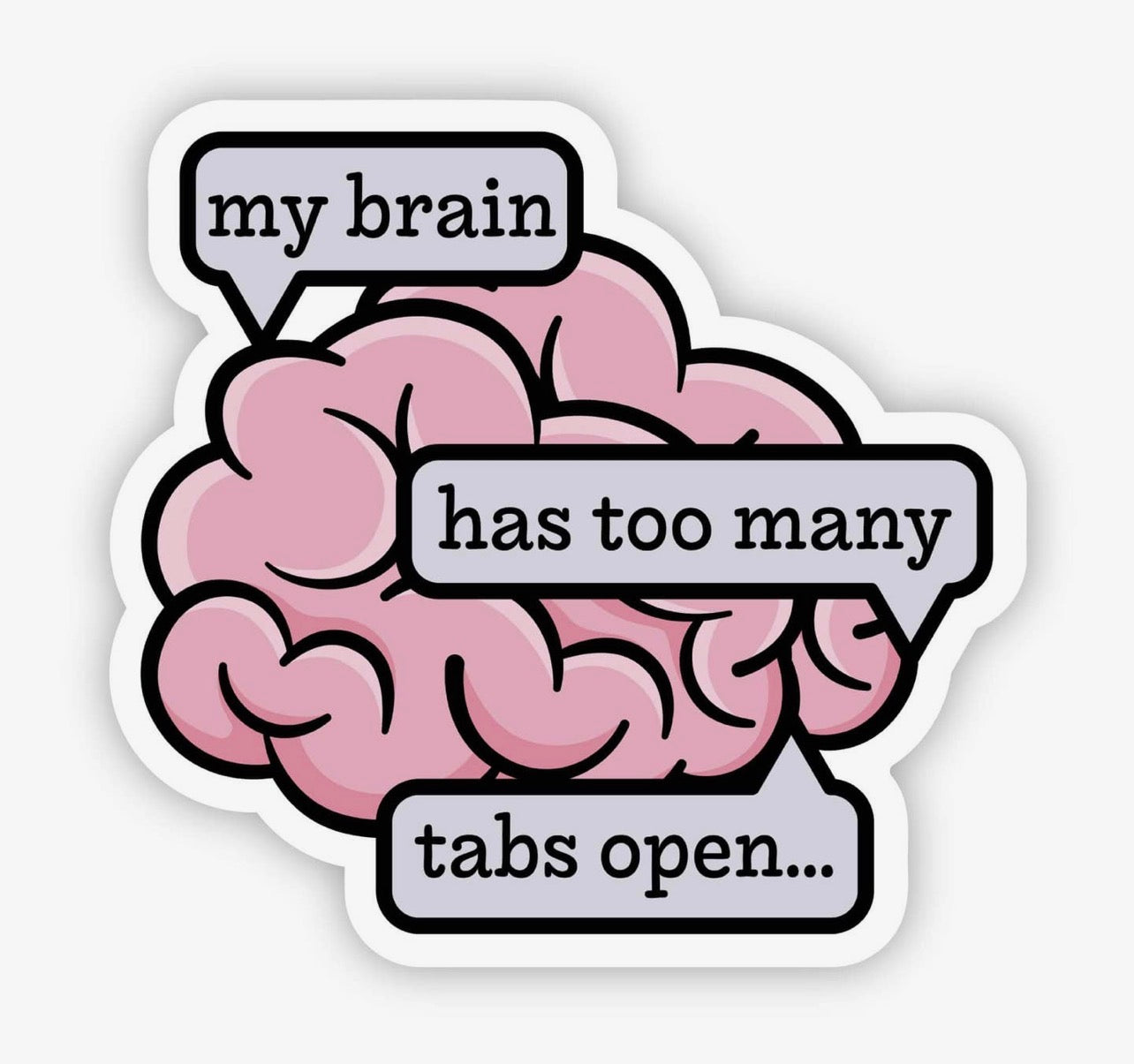 My Brain Has Too Many Tabs Open Sticker