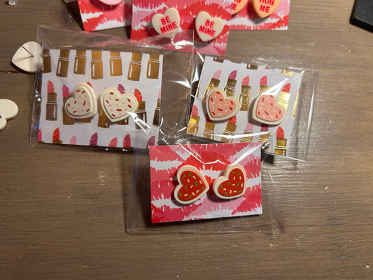 Sugar cookie Heart Earrings