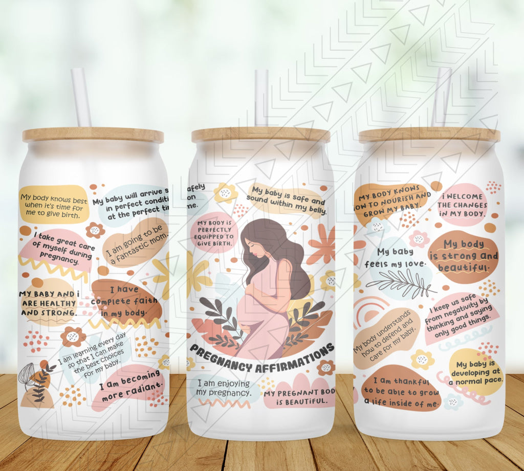 Custom Pregnancy Affirmations Glass Can