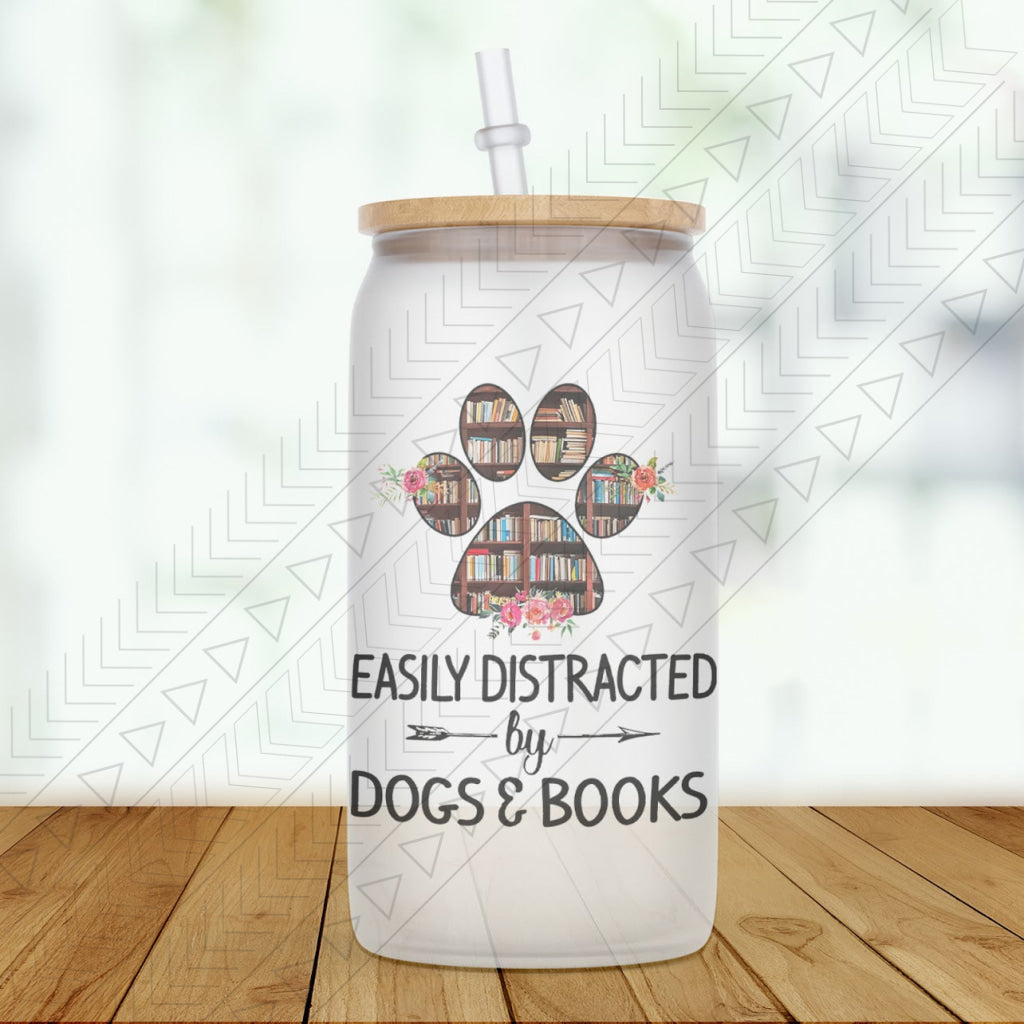 Dogs & Books Glass Can