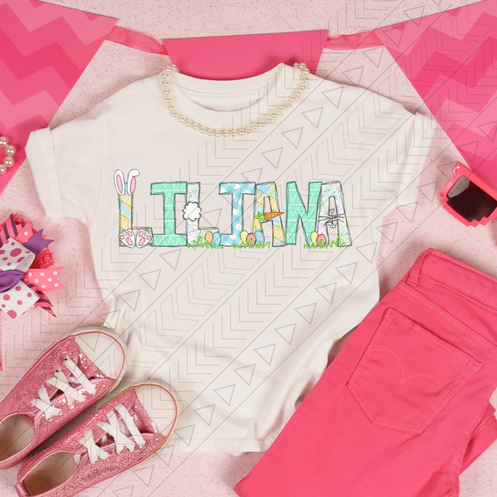 Easter Name T-Shirt Pink / 2T Kids Shirts