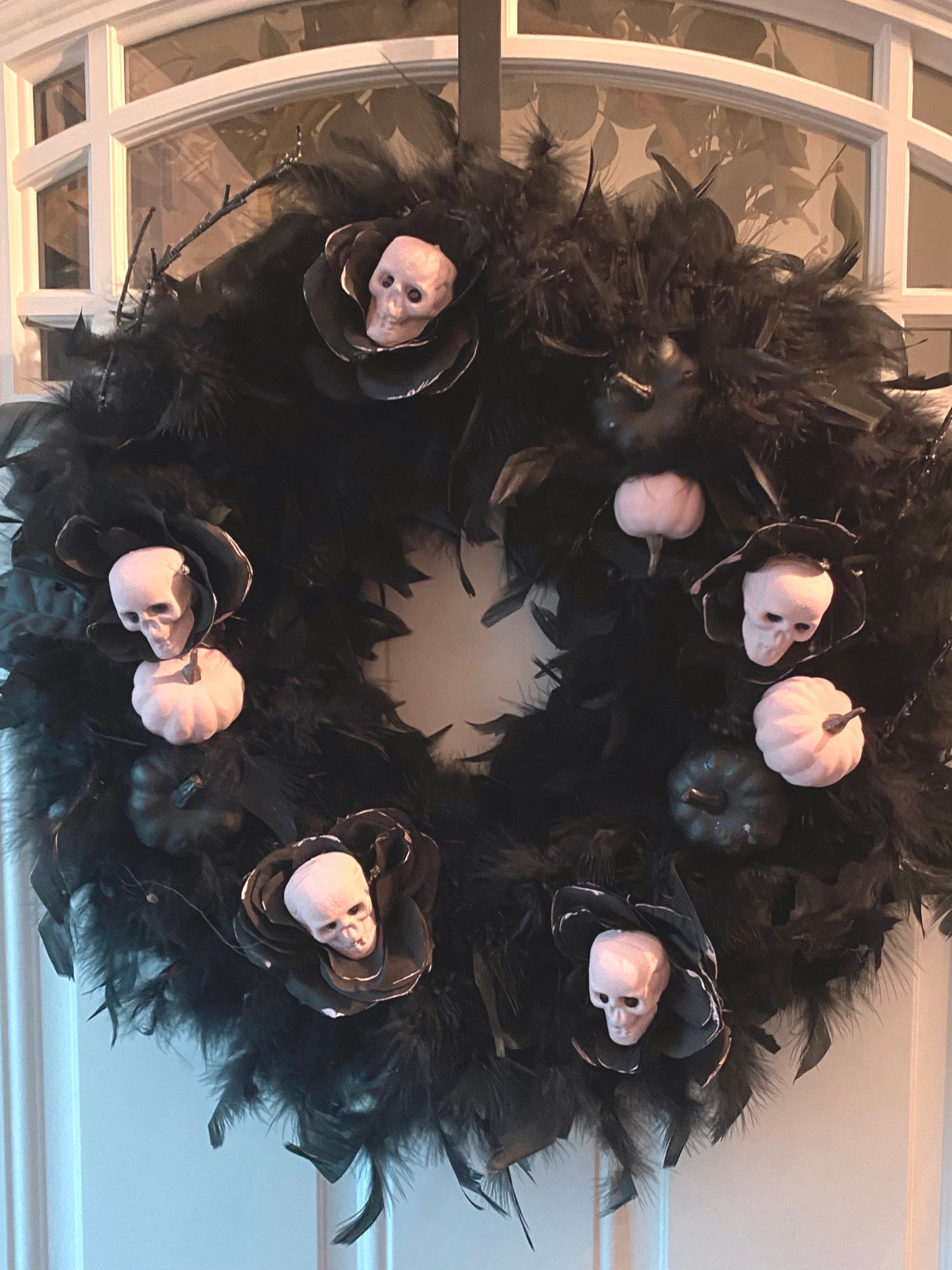 Pink Skull Halloween Wreath