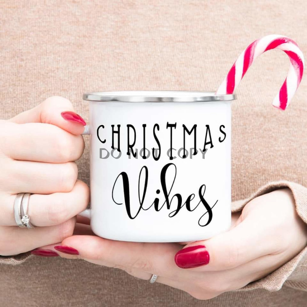 Christmas Vibes Enamel Mug Mug